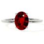 Real Ruby Oval Dainty Four Prong Solitaire Ring