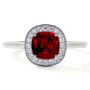 Ruby Square Cushion Classic Prong Set Halo Engagement Ring