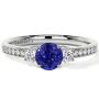 Best Round Diamond Three Stone Tanzanite Ring Best Round Diamond Three Stone Tanzanite Ring