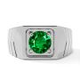 Gorgeous Emerald Men's Prong Set Ring Gorgeous Emerald Men's Prong Set Ring
