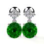 Buy Tsavorite Dangling Earrings Adorned with Round Diamonds