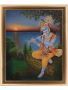 The Beauty of Krishna Playing His Flute Handmade Paintings