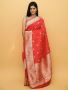 Red Banarasi Pure Khaddi Silk Saree 