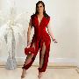 Stylish Red Jean Jumpsuit for Bold Fashion | CHIC FAMILY CLO