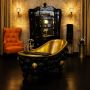 Decorative Crystal Globe Bathroom Wall Sconce in Gold