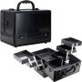 Black Matte 3-Tiers Cantilever Trays Makeup Case Online