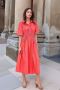 Buy Orange and Pink Striped Shirt Dress with Smocked Waist O