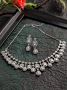 Buy Silver Toned AD & CZ Studded Jewellery Set for Women Onl