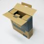 Corrugated packaging box with flat pack and inner locking in