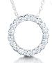 Elegant Circle Pendant Necklace | Lab Made Diamonds UK