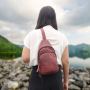 Concealed Carry Taylor Sling Leather Backpack Concealed Carry Taylor Sling Leather Backpack