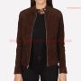 Kelsee Mocha Biker Suede Jacket