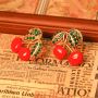 LEWIS SEGAL Adorable Enamel Cherry Stud Earrings LEWIS SEGAL Adorable Enamel Cherry Stud Earrings