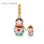 Juicy Grape Russian Matryoshka Doll Charm Locket Necklace