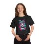 Edgy Neon Rabbit Graphic Crop Top Streetwear Style