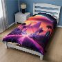 Neon Sunset Blanket Retro Futuristic Throw, Sci-Fi 