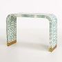 Brass Inlay Console Tables and Desks