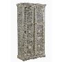 Handcrafted Beauty: Jharokha Bone Inlay Floral Almirah