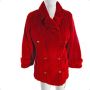 Red Sheared Mink Double Breasted Jacket W/Notch Collar