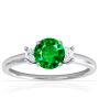 Shop For Classic Three Stone Round Emerald Ring