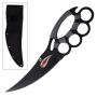 Grey Cord Wrapped Handle Ninja Knuckle Fighter Cobra Knife