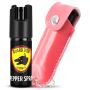 Light Pink Personal Defense Pepper Spray OC-18 1/2 oz - Leat