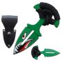 WWII Fighter Jet Sharks Teeth Push Dagger Knife with Black C