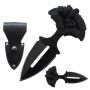 Tactical Push Dagger Knife with Belt Sheath and Black Corded