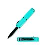 Turquoise California Legal Automatic OTF Knife with Belt Cli