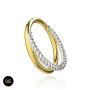 9K Yellow and White Gold Double Stack Hinged Segment Clicker