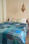 Order Luxe Silk Patchwork Turquoise Kantha Quilt from Namast
