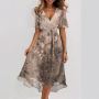Breezy & Beautiful! Summer V-Neck Chiffon Dress – Buy Now
