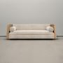 Hali 3-Seater Oak Wood & Fabric Sofa at Nismaaya Decor