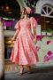 Buy Peach Floral Corset Cotton Dress With Detachable Sleeves