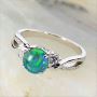 AURA SWIRL STERLING SILVER AUSTRALIAN OPAL RING