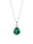 925 Silver Emerald Pendant in Pear Shape