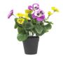 Vibrant 25cm Mixed Pink & Yellow Potted Artificial Pansy
