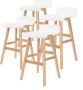 4X Wooden Bar Stool Dining Chair Fabric LEILA 72cm BEIGE