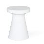 Elegant Cape Round Stool Side Table – White