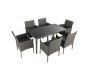 Stylish Rural Grey Wicker Outdoor Dining Set - Seats 6