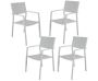 Percy 4pc Set Outdoor Dining Table & Chairs - White