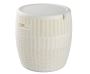 Elegant White Outdoor Bar Stool with Storage