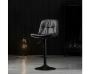 Elegant Black Bar Stools - Leather Swivel Design