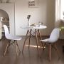 Elegant 80cm Round Wood Dining Table for 2-4 People – Modern