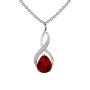 Stunning Pear Untreated Ruby Pendant with Round Diamonds - 0