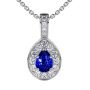 Elegant Pear Blue Sapphire Halo Pendant (0.85cttw) . Shop no