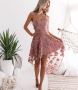 Elegant Sweet Club Pink Sleeveless Floral Beach Dress,NEW!