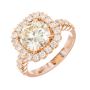Shop online 2.43-carat diamond halo rose gold engagement rin