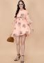 Buy Online Short Dress Orange Strechable - PrettyLady