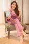 Buy Satin Lavender Night Suit Set With Fur Detail By Private